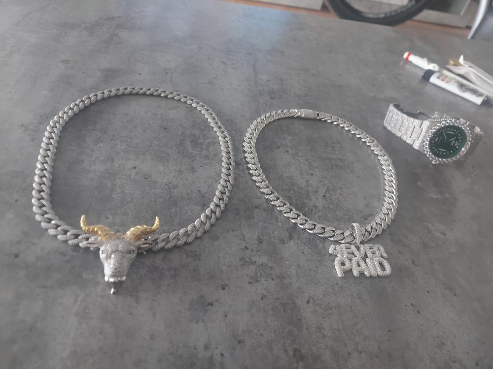 12mm Diamond Cuban Chain in White Gold - Customer Photo From Ledeni