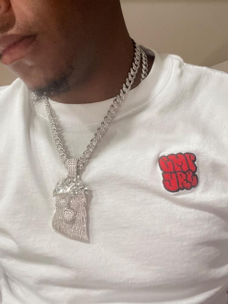 12mm Diamond Cuban Chain in White Gold - Customer Photo From Darrien W.