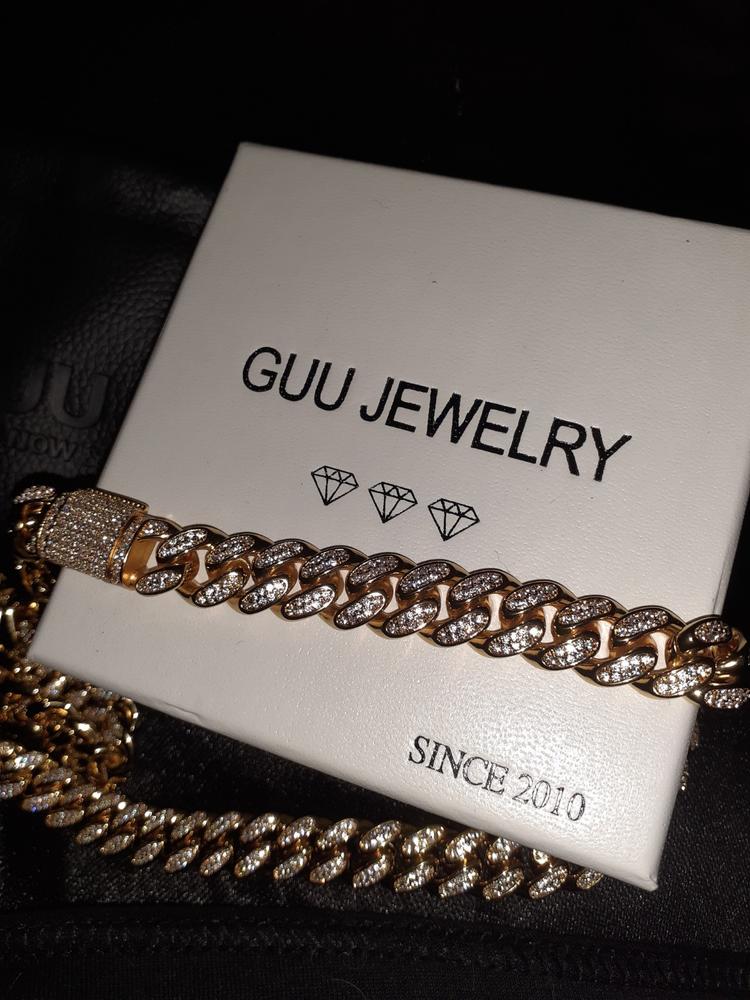 12mm Diamond Cuban Chain in 18K Gold - Customer Photo From Alex Frazier