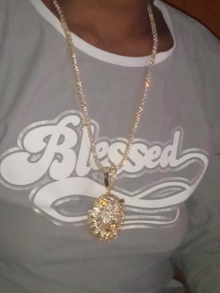 Iced Roaring Lion Necklace - Customer Photo From Desmond B.