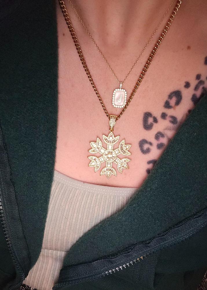 GUU Iced Baguette Snowflake Necklace - Customer Photo From Larry L.