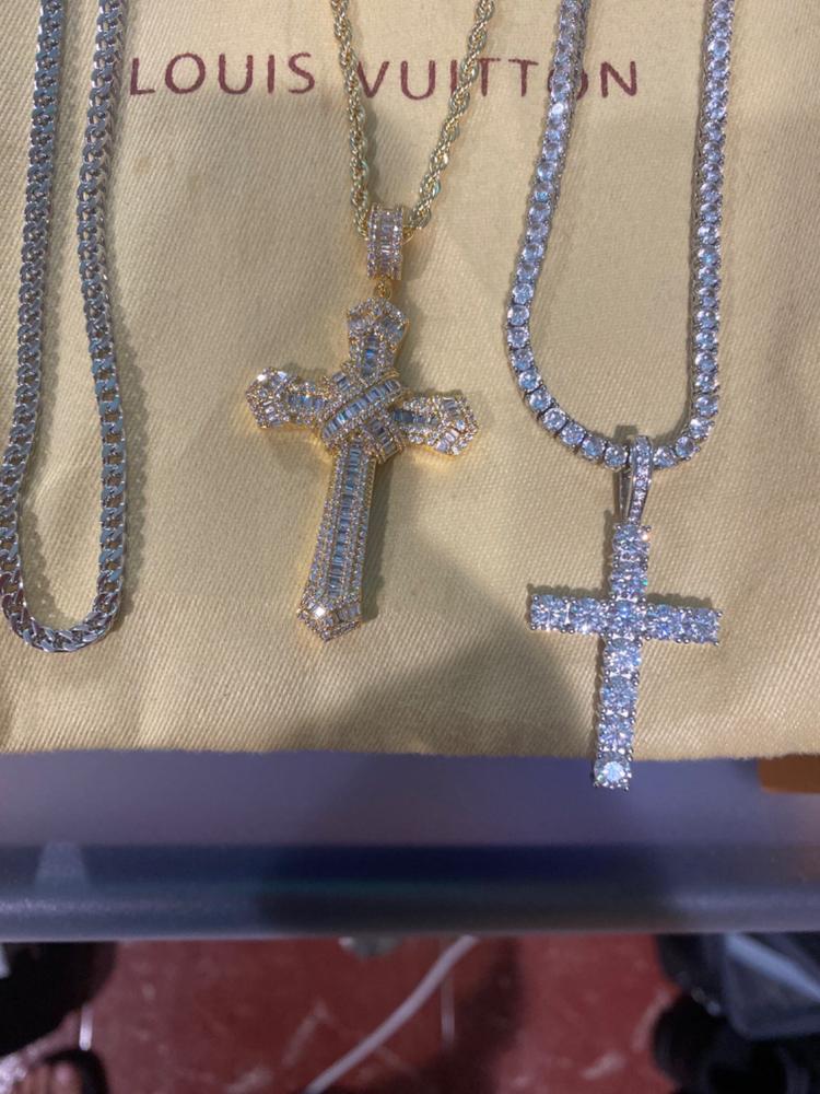 New Design Iced Baguette Jesus Cross Necklace - Customer Photo From Matthew A.