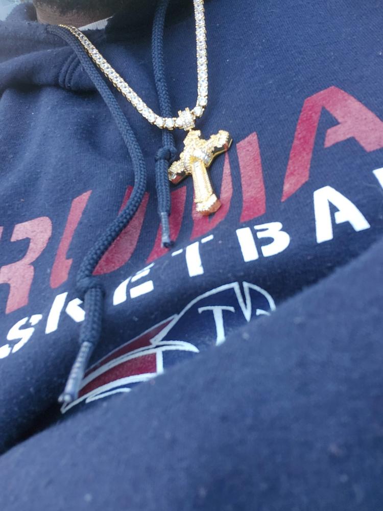 New Design Iced Baguette Jesus Cross Necklace - Customer Photo From Kenyatta B.