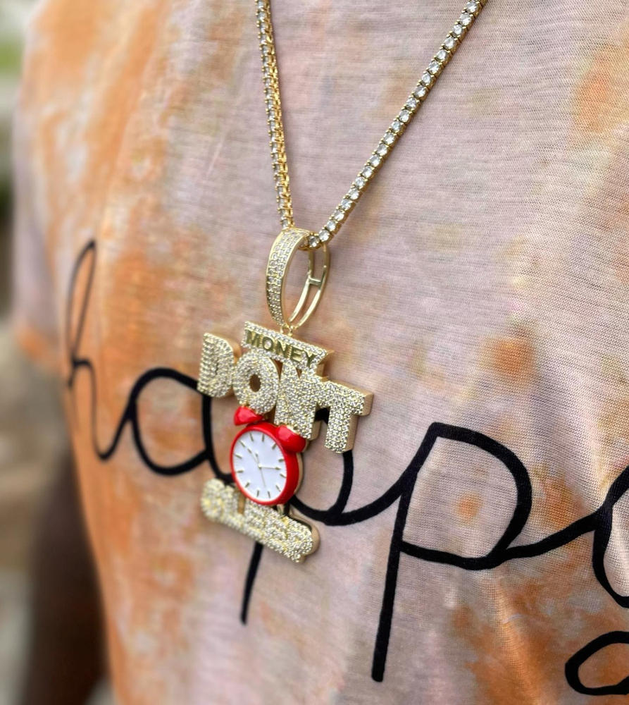 18K Gold-Plated Money Dont Sleep Iced Necklace - Customer Photo From Christopher Crumbley