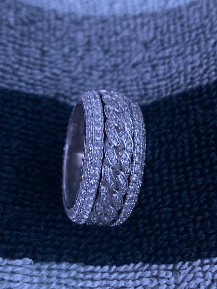 Rotatable 5-Layer Iced Cuban Ring - Customer Photo From Nathan