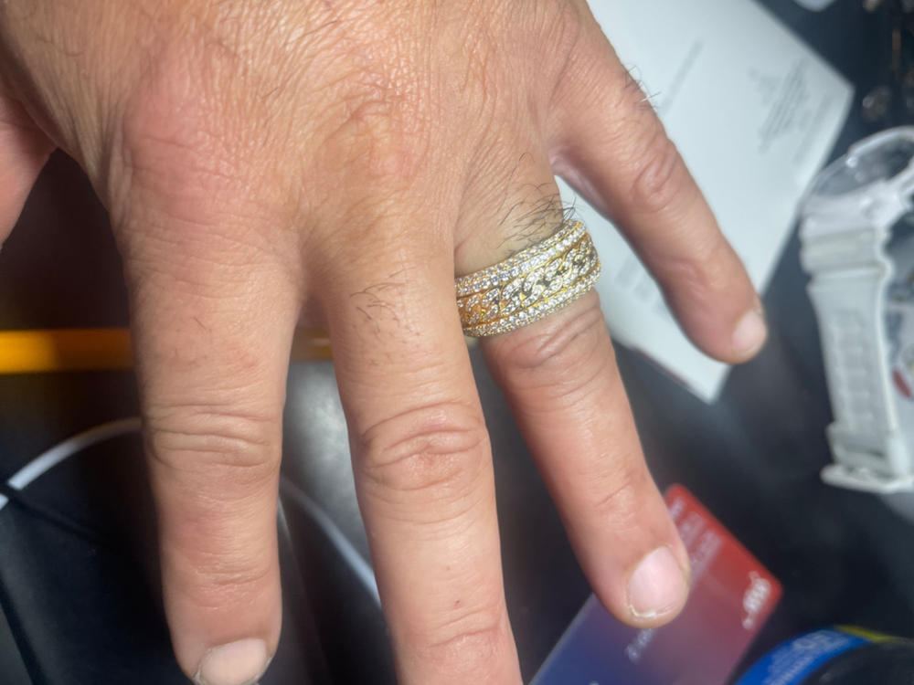 Rotatable 5-Layer Iced Cuban Ring - Customer Photo From Mr J.