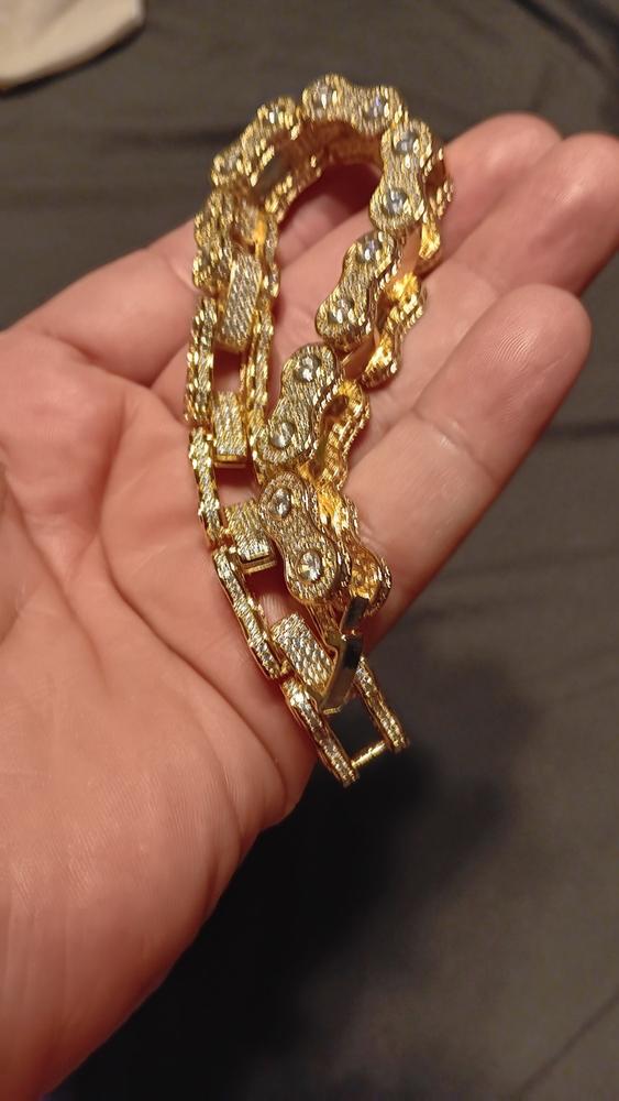 BIKE CHAIN LINK ICED HIP HOP BRACELET - Customer Photo From Danny P.