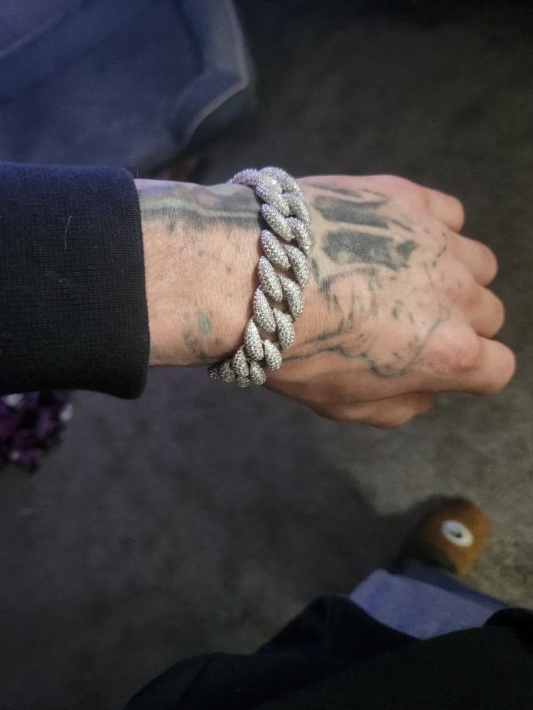 15mm 5-Row Iced Cuban Bracelet - Customer Photo From Michael F.