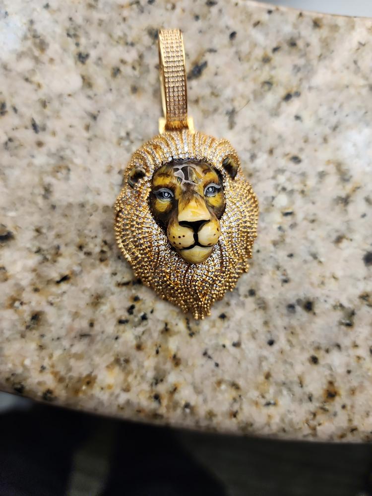 3D Enamel painting Iced Lion Pendant - Customer Photo From Chuck