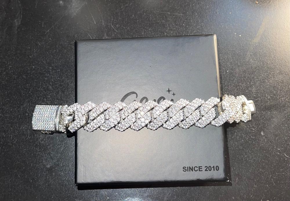 19MM 2-Row Iced Prong Cuban Bracelet - Customer Photo From Priest