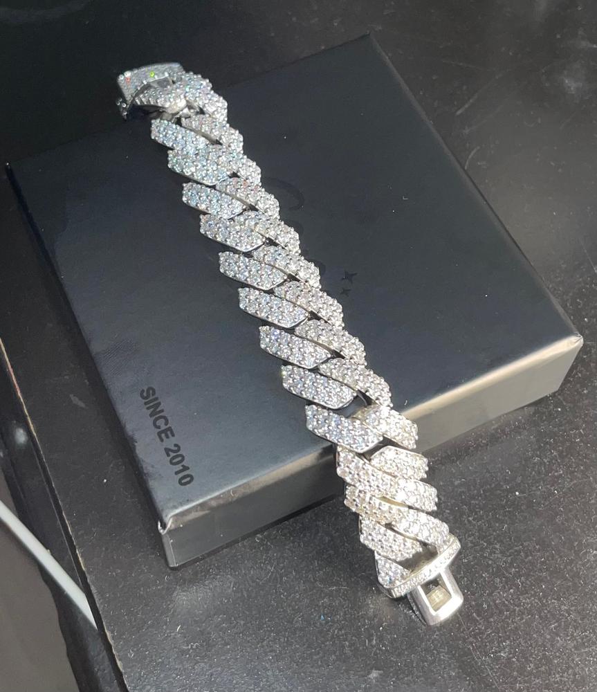 19MM 2-Row Iced Prong Cuban Bracelet - Customer Photo From Priest