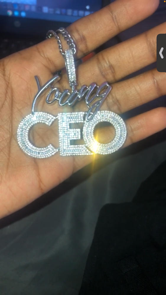 Young CEO Hustler Solid Icy Necklace - Customer Photo From Cormesha Crawford