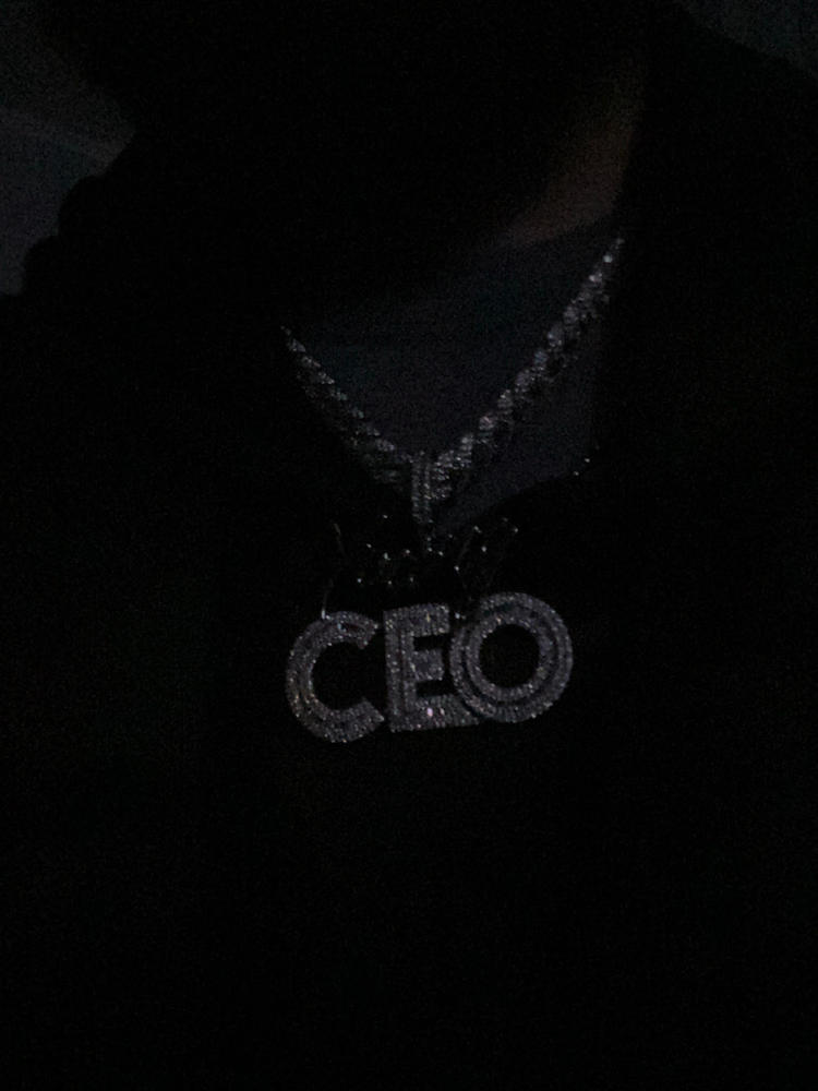 Young CEO Hustler Solid Icy Necklace - Customer Photo From Travis N.