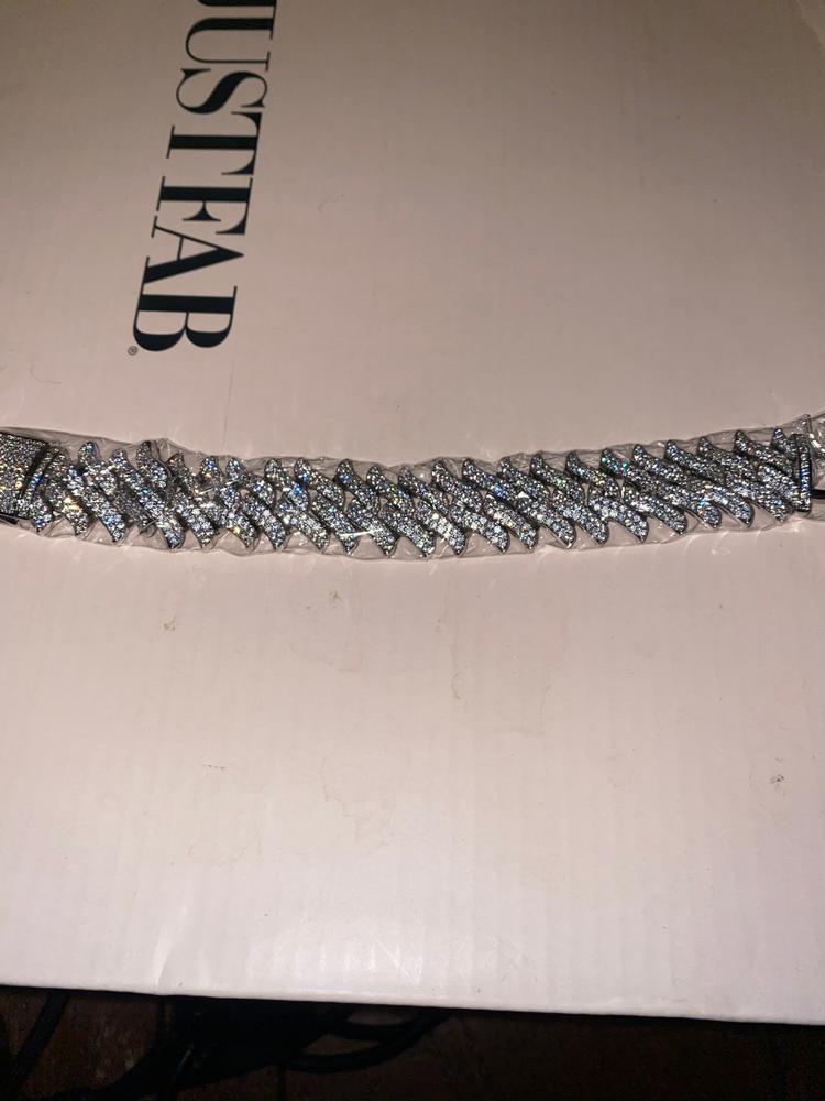 20mm Spiked Iced Cuban Bracelet - Customer Photo From Charlie B.