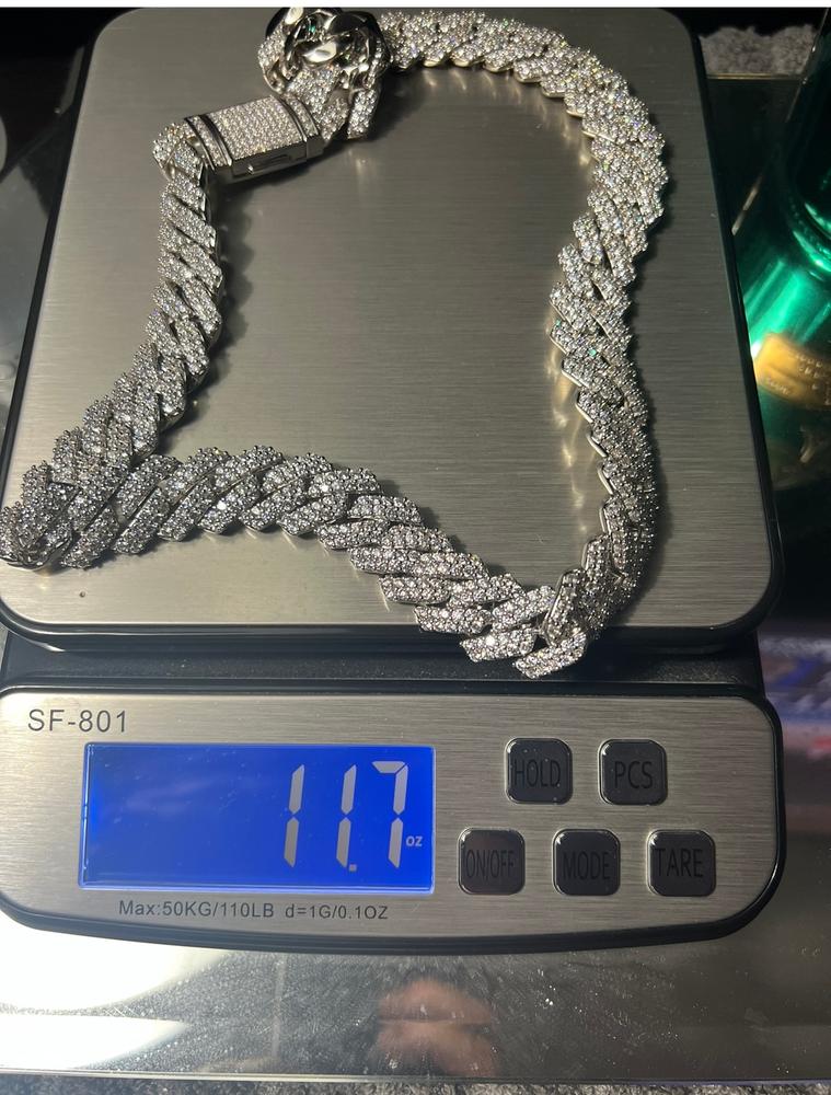 19mm Iced Prong Cuban Chain - Customer Photo From Timothy 