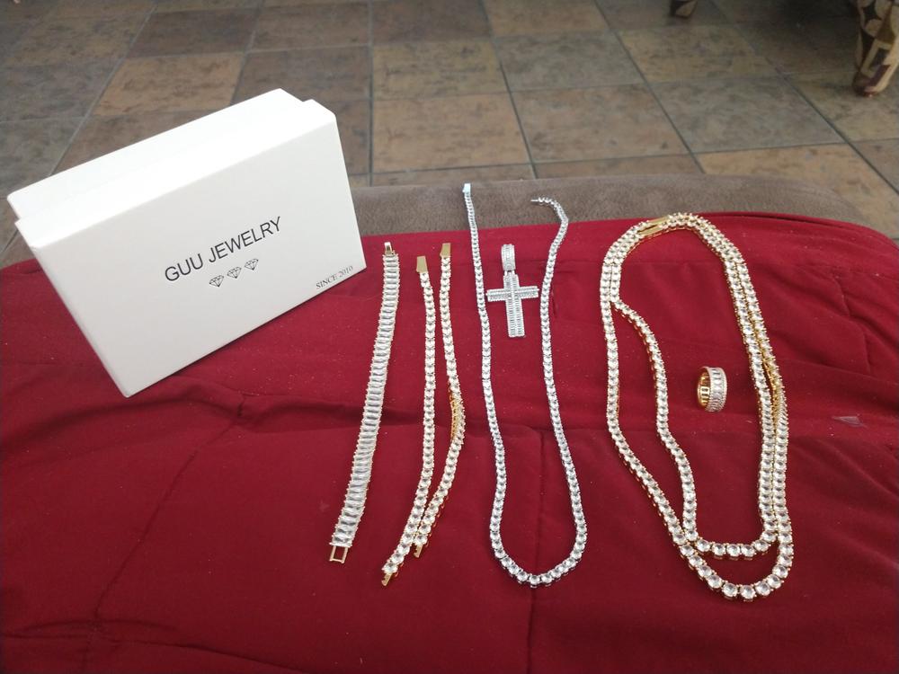 Baguette Cross Necklace - Customer Photo From L.G.