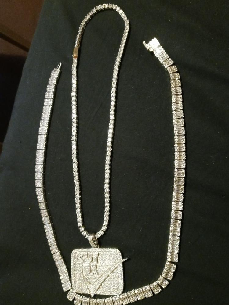 Iced Cut Da Check Necklace - Customer Photo From Kinsey G.
