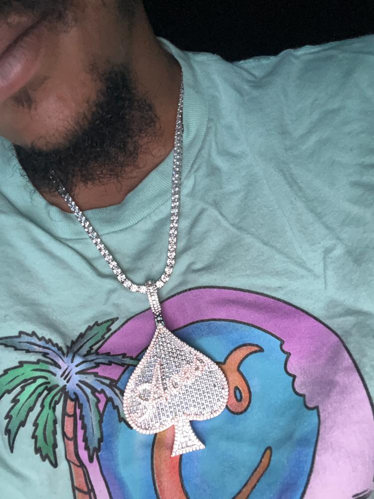 ACE Spade Baguette Iced Necklace - Customer Photo From TJ