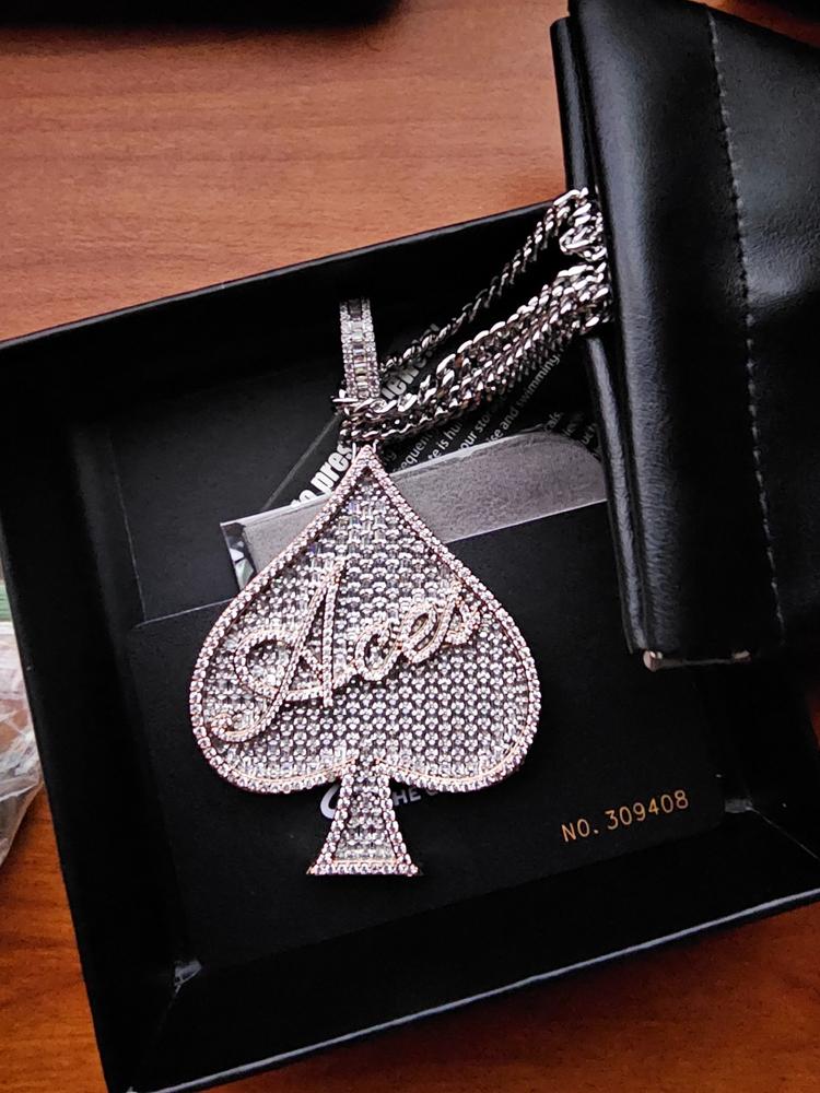 ACE Spade Baguette Iced Necklace - Customer Photo From Joseph W.