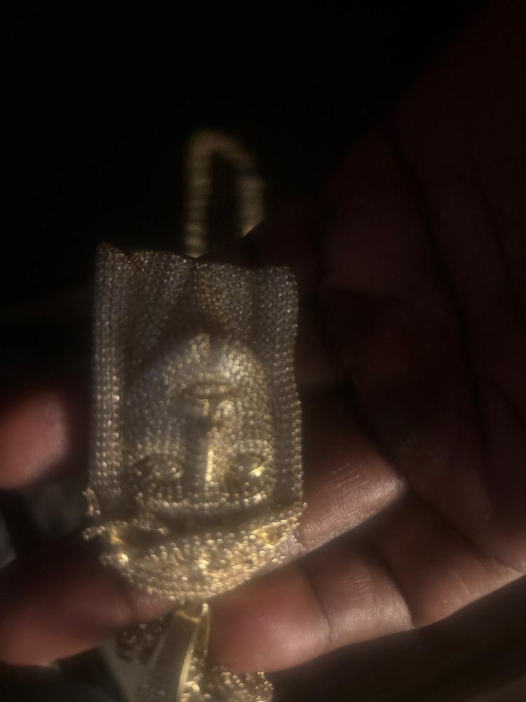 Large Size Jesus Pave Iced Necklace - Customer Photo From Jasmon J.