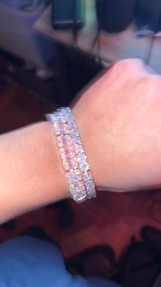 8mm Iced Square Baguette Tennis Bracelet - Customer Photo From Dinero D.