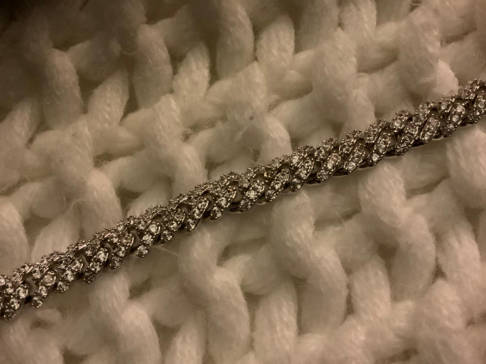 6MM Iced Cuban Link In White Gold - Customer Photo From Chris J.