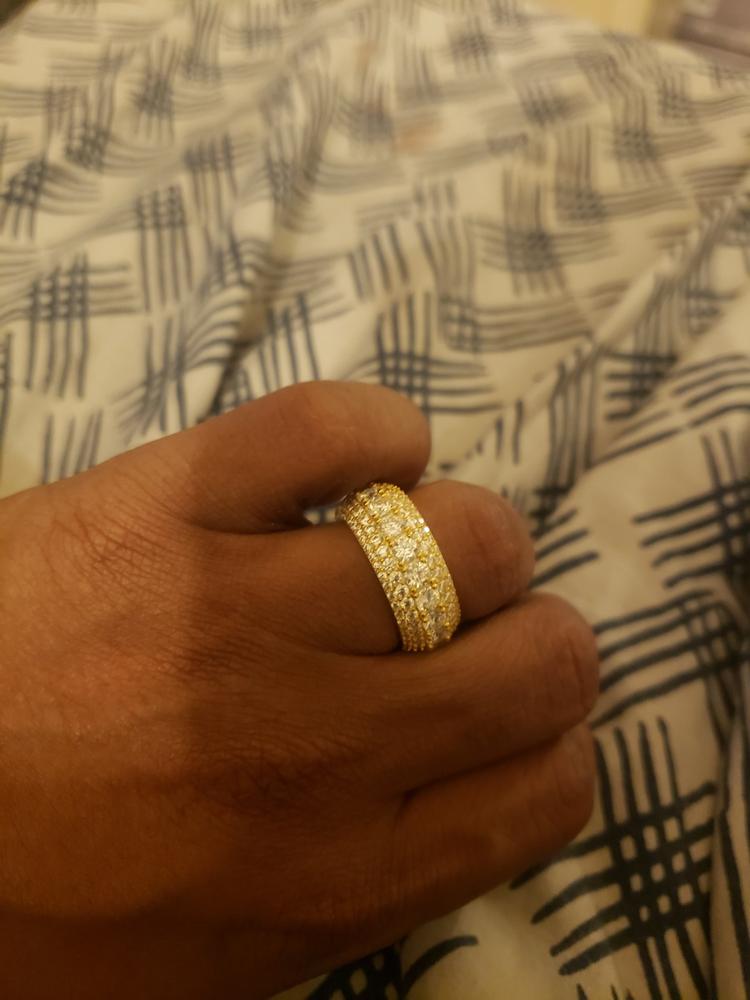 925S & VVS Moissanite Layered Diamond Ring 18K Gold - Customer Photo From Derrick G.