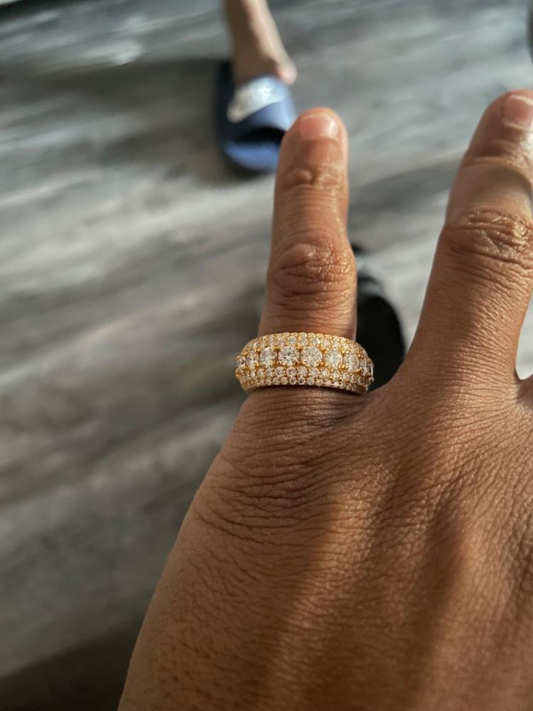 925S & VVS Moissanite Layered Diamond Ring 18K Gold - Customer Photo From Danzel R.