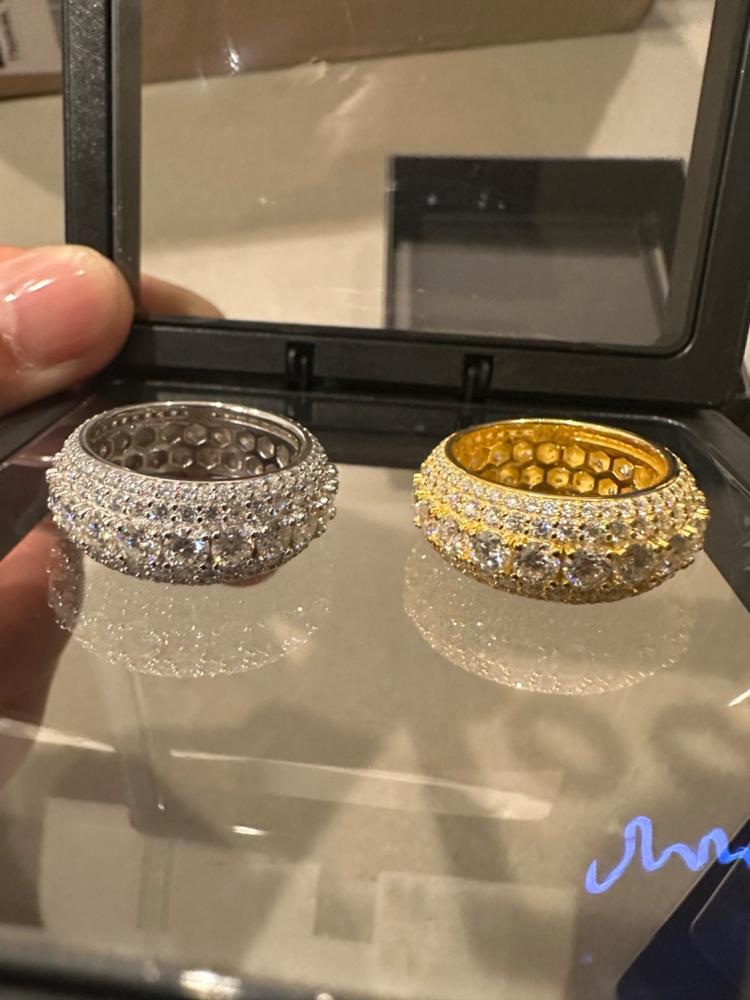 925S & VVS Moissanite Layered Diamond Ring 18K Gold - Customer Photo From Zahir M.