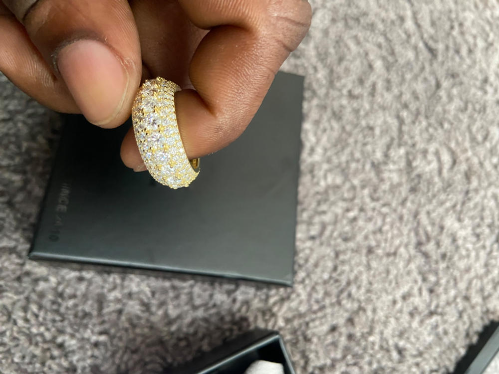 925S & VVS Moissanite Layered Diamond Ring 18K Gold - Customer Photo From Trevonte H.