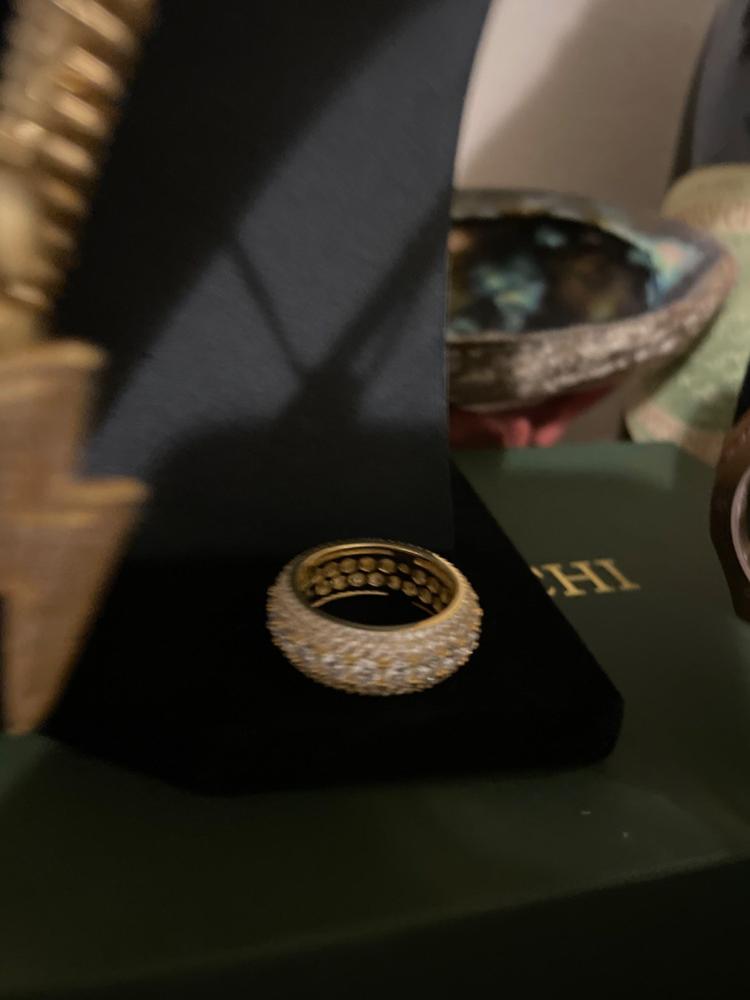925S & VVS Moissanite Layered Diamond Ring 18K Gold - Customer Photo From Erron W.