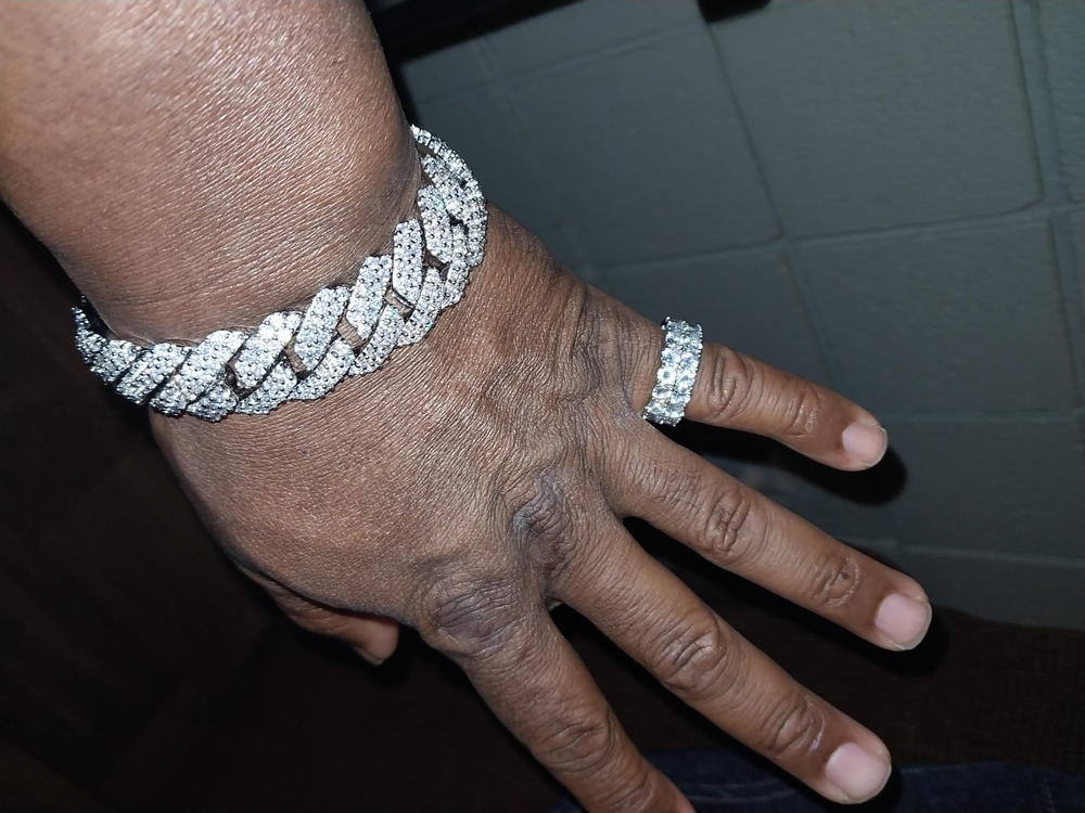 19MM 2-Row Iced Prong Cuban Bracelet - Customer Photo From Marcell H.