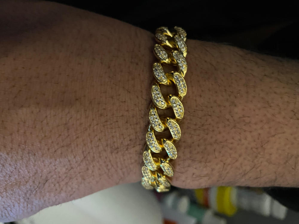 13MM 18K Gold-Plated Classic Miami Cuban Link Bracelet - Customer Photo From Kelly O.