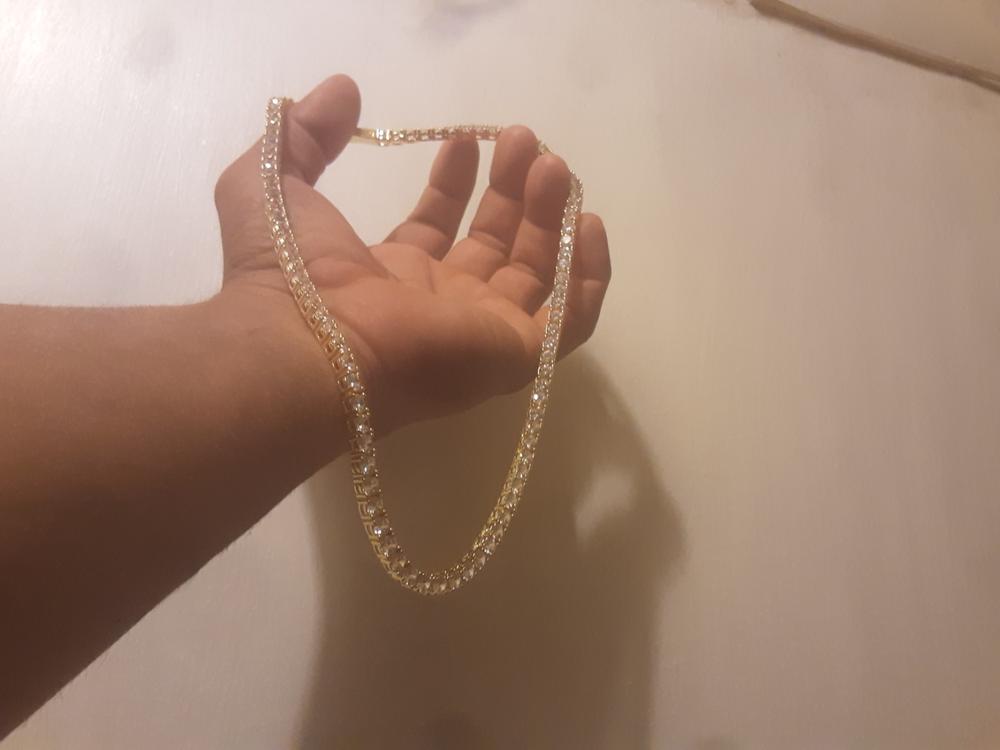 5mm 18K Gold-Plated Iced BlingBling Tennis Chain - Customer Photo From Jorge V.