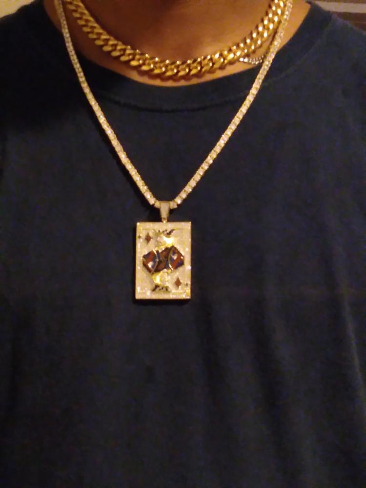Poker King Iced Necklace - Customer Photo From Mario M.