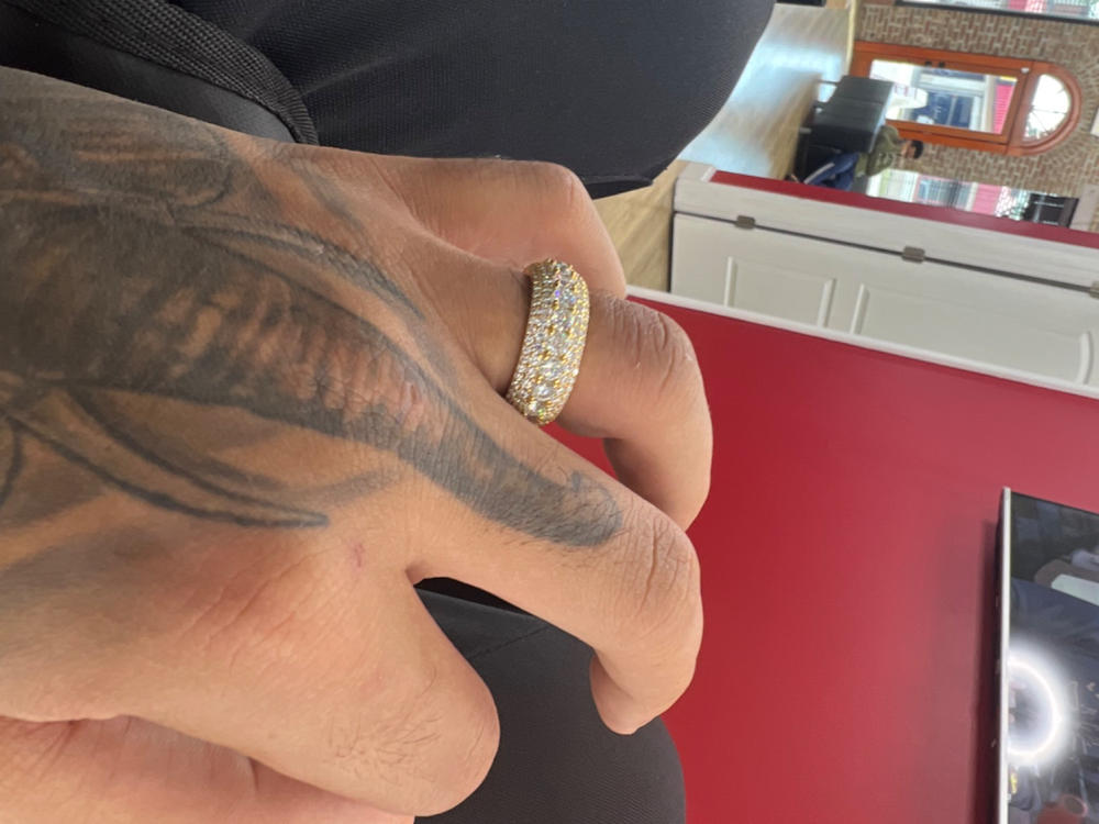 925S & VVS Moissanite Layered Diamond Ring 18K Gold - Customer Photo From Carina A.