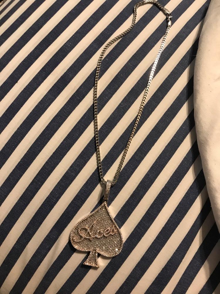 ACE Spade Baguette Iced Necklace - Customer Photo From Donovan L.