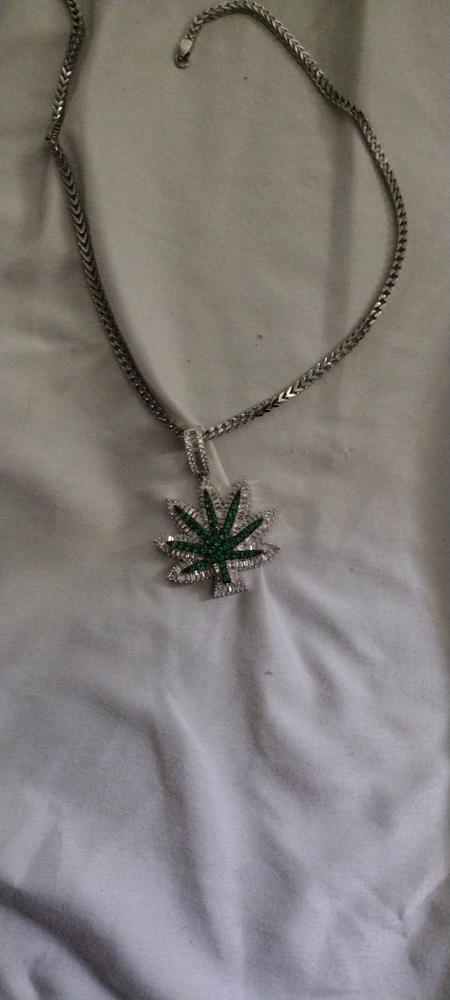 Baguette Green Leaf Necklace - Customer Photo From Nathaniel L.