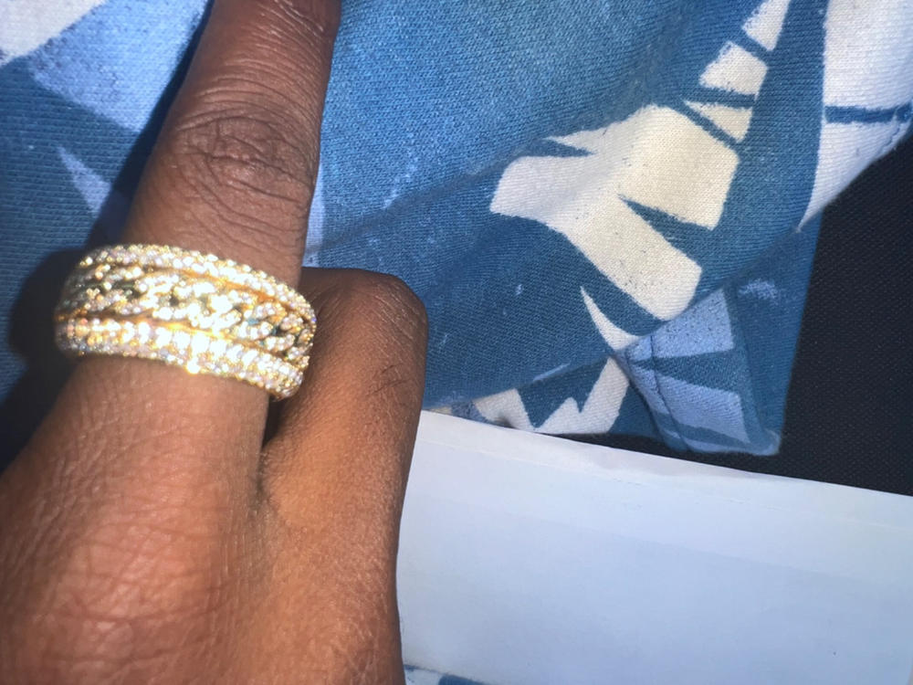 Rotatable 5-Layer Iced Cuban Ring - Customer Photo From Ernest Garner