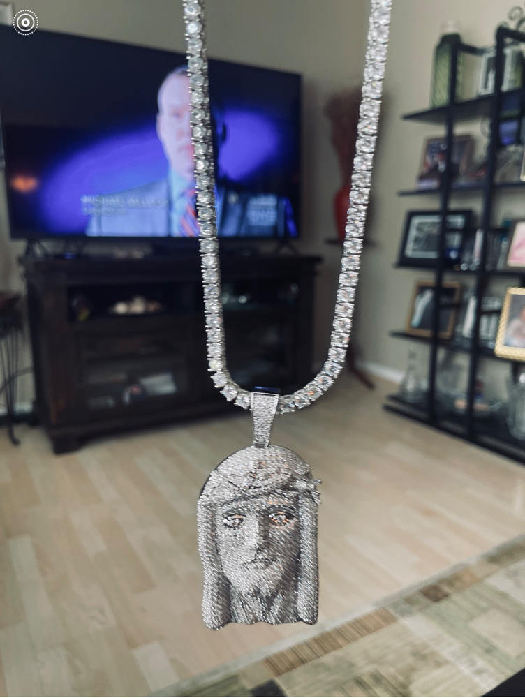 Large Size Jesus Pave Iced Necklace - Customer Photo From Reginald J.