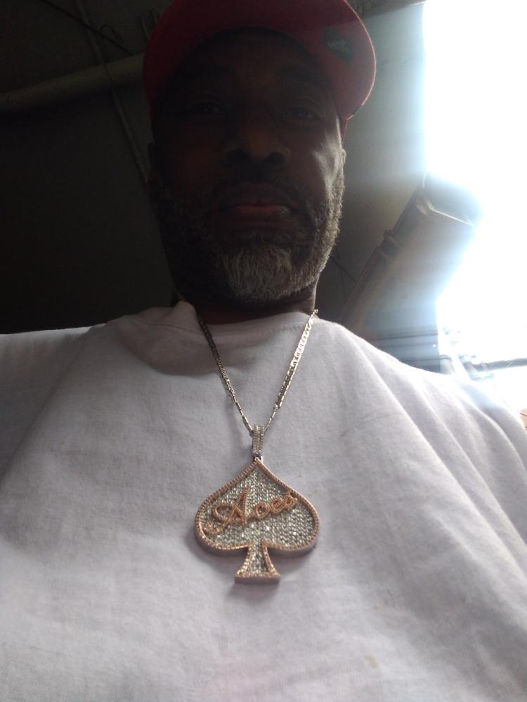 ACE Spade Baguette Iced Necklace - Customer Photo From Dwayne B.