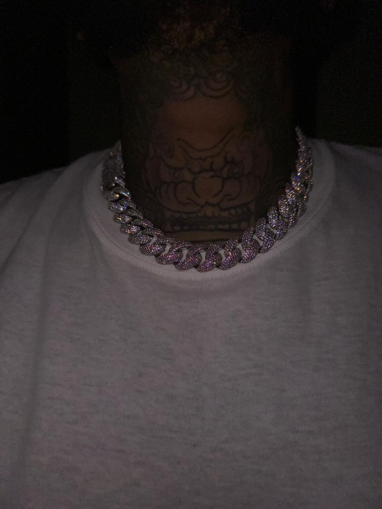 18mm Curved Clasp Bubble Cuban Link Chain - Customer Photo From Nick