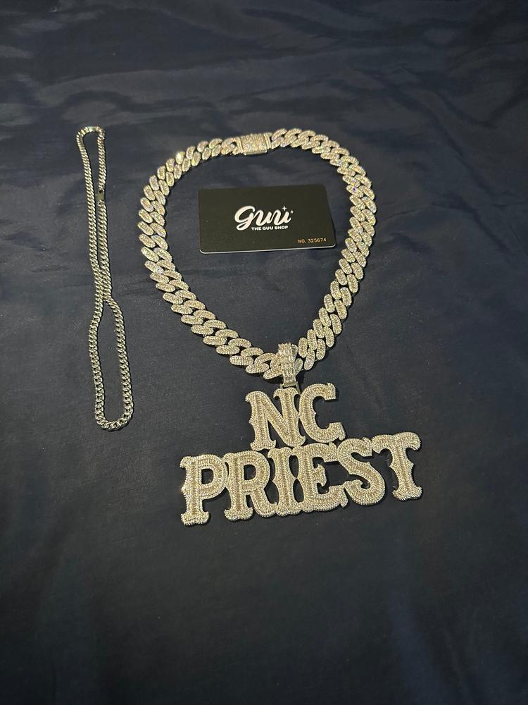 Custom Letters Freibeuter Font Necklace - Customer Photo From priest 