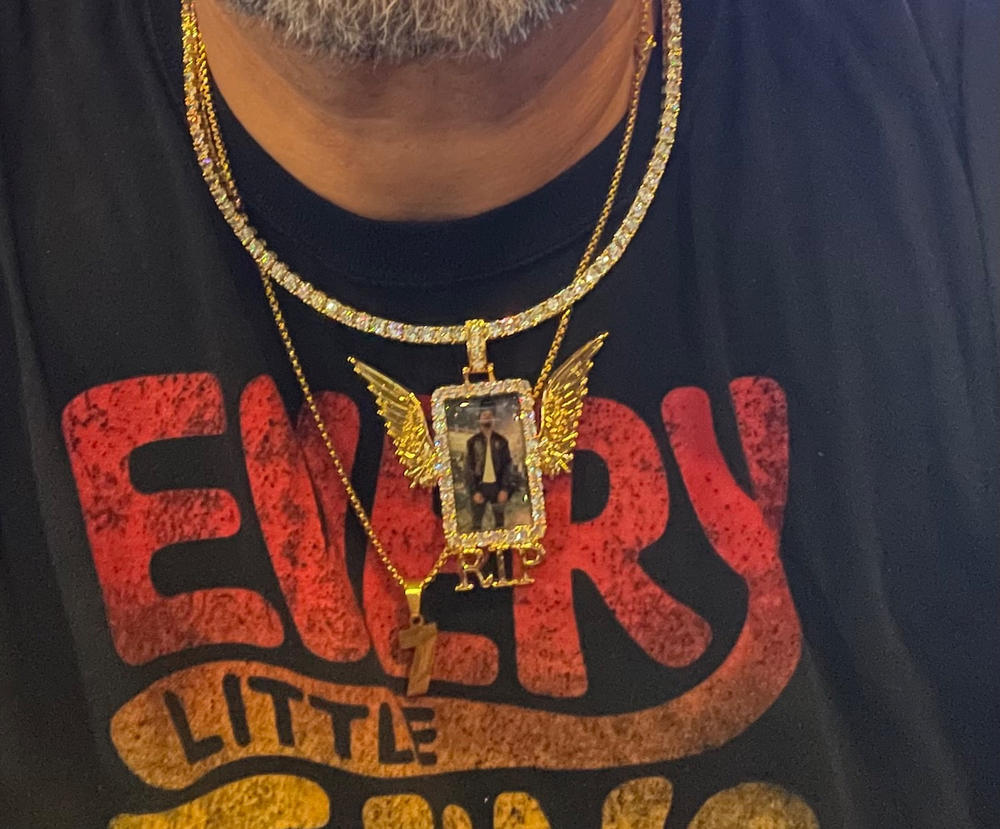 RIP WING 3D CUSTOM PICTURE PENDANT - Customer Photo From Jason B.