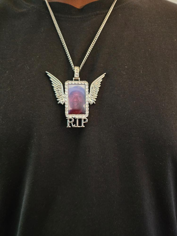 RIP WING 3D CUSTOM PICTURE PENDANT - Customer Photo From Shay B.