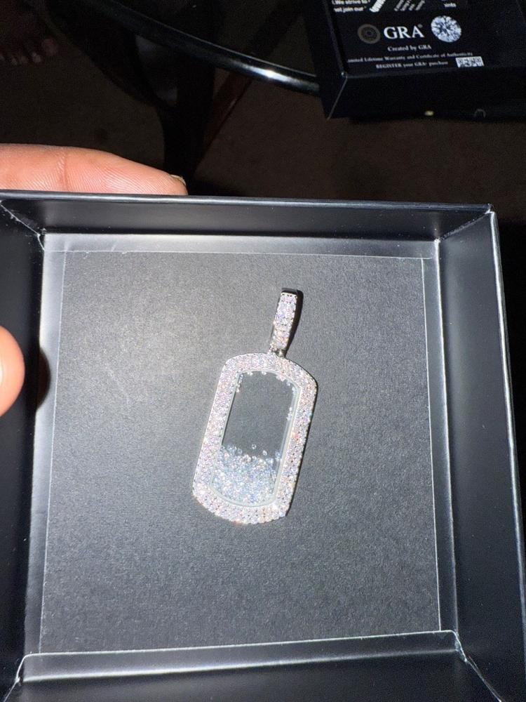 925S & VVS Moissanite Dog Tag Necklace - Customer Photo From Mudimbe R.