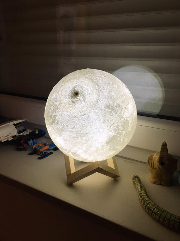 Mond Lampe 18CM USB 3DDruck LED 2 Farben Touch Sensor