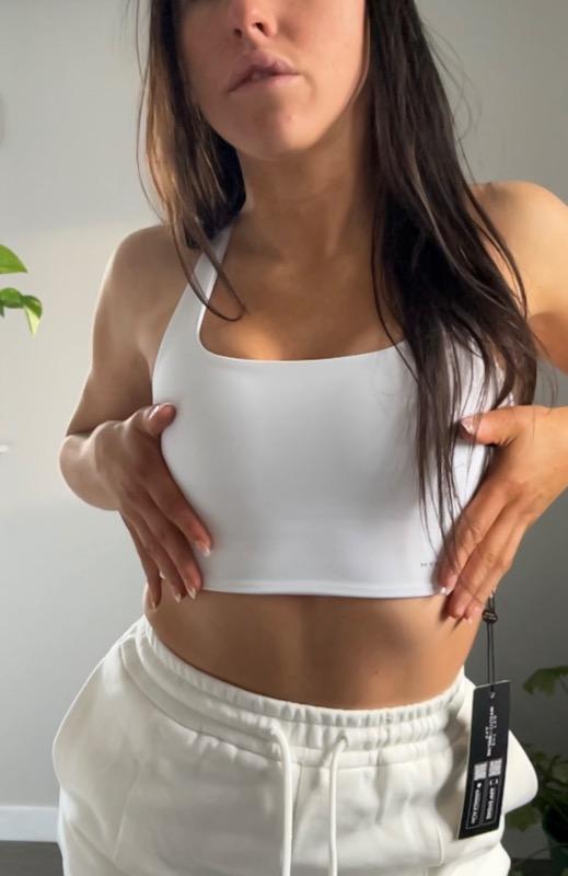Racer Back Athleisure Crop Top - Pure White - Customer Photo From Tay Armstrong