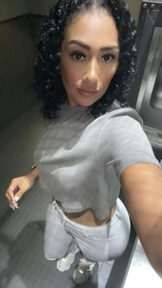 Relaxed Fit Custom-Patch Crop Top - Gray - Customer Photo From Soraya Wilson