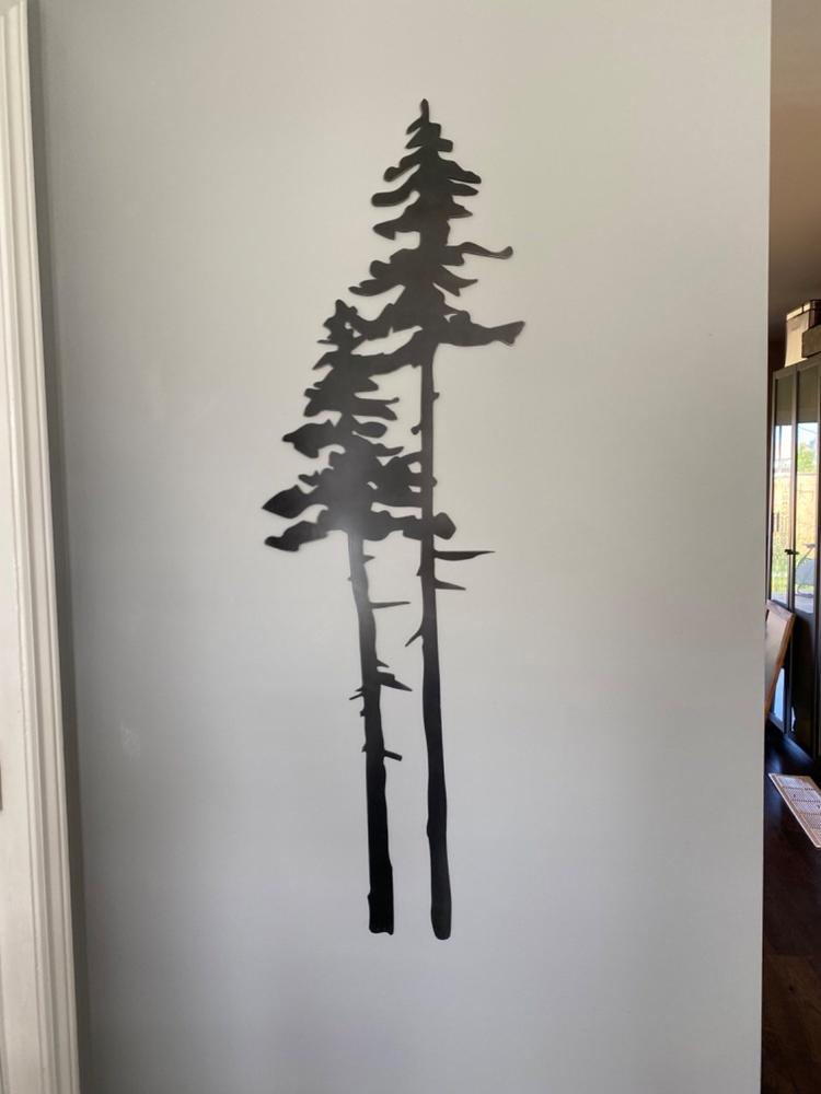 Two Tall Metal Evergreen Trees - Customer Photo From Julia Watkins